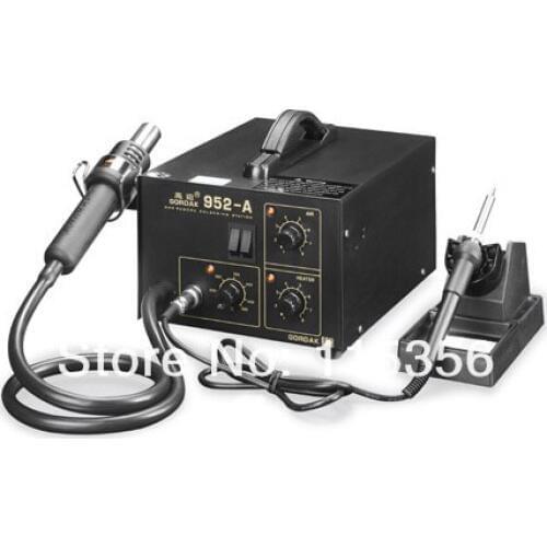 Free shipping Gordak-952A 2 in 1 Desoldering Station Hot Air heat Gun with SMD Soldering station