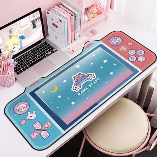 40x80cm Large Cat Ear Cute Mouse Pad Waterproof Desktop Non-slip Desk Mat Kawaii Gaming Natural Rubber Mouse Pad