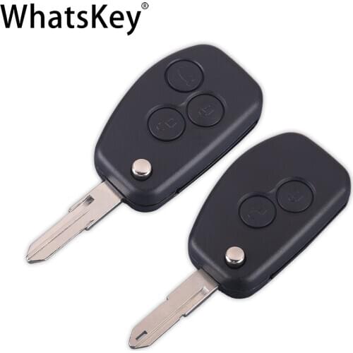 WhatsKey Uncut NE73 VAC102 Blade Key Shell For Renault Duster DACIA Clio Logan Sandero Modus 2/3 Buttons Flip Modified key case