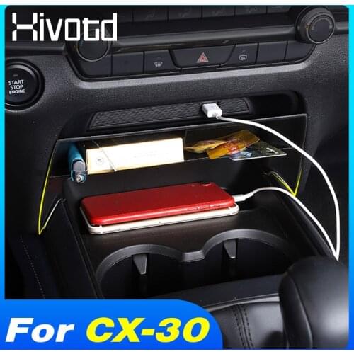 Hivotd For Mazda CX30 CX-30 Accessories Center Console Storage Box Plastic Organizer Tray Interior Modification Parts 2021 2020