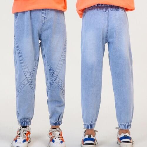 Children clothes boys long style cotton jeans 4-13T teenage spring autumn denim trousers big kids trousers casual warm pants