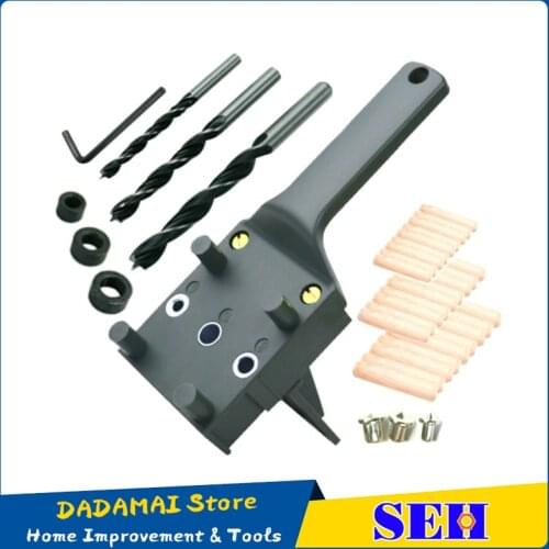 Woodworking Dowel Jig 6 8 10mm Wood Drill Handheld Pocket Hole Jig Doweling Hole Saw Drill Guide Tools For Carpentry