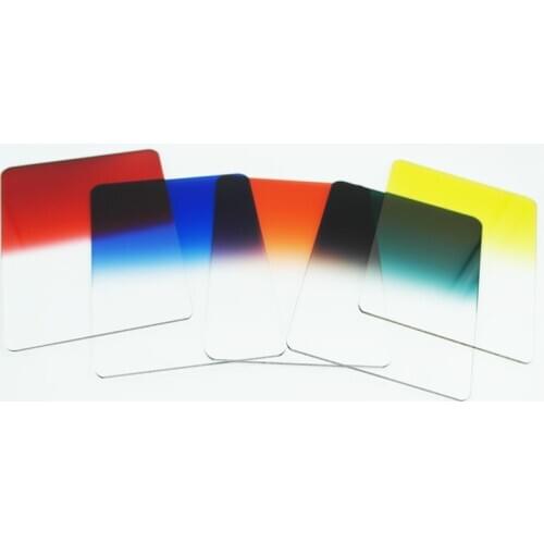 100*150mm Gradual blue/orange/red/yellow/green/sunset/coffee/purple nd2/4/8 Gray square Filter For cokin Z camera lens