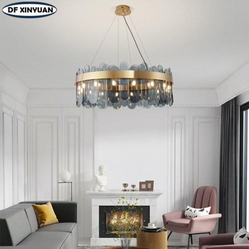 Modern Nordic crystal chandelier living room LED lamp bedroom luxury villa indoor lighting fixture hotel lobby crystal lamp