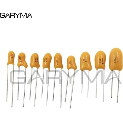 5pcs 16V 25V 35V DIP Tantalum Capacitor 0.1UF 0.22UF 0.33UF 0.47UF 1UF 2.2UF 3.3UF 4.7UF 6.8UF 10UF 22UF 33UF 47UF 100UF