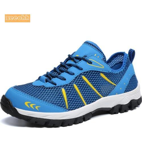 Men Spring Summer Plus size 39-48 air mesh breath sports outdoor hiking shoe Male Training Sneakers Anti-Slip Trekking Shoes Men