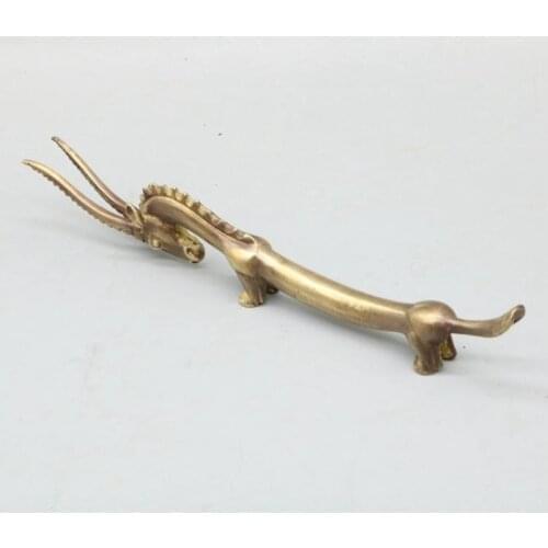 Brass Paperweights Cute Antelope Metal Paperweight Brush Pen Holder Painting Calligraphy Paper Pressing Portable Paper Weights