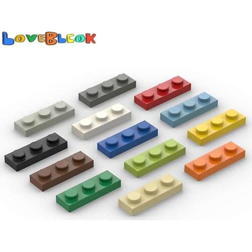 LoveBlock Plate 1x3 Building Blocks Assembles MOC Parts DIY Toys Gift Creative Educational 3623 For Kids 10pcs/Lot
