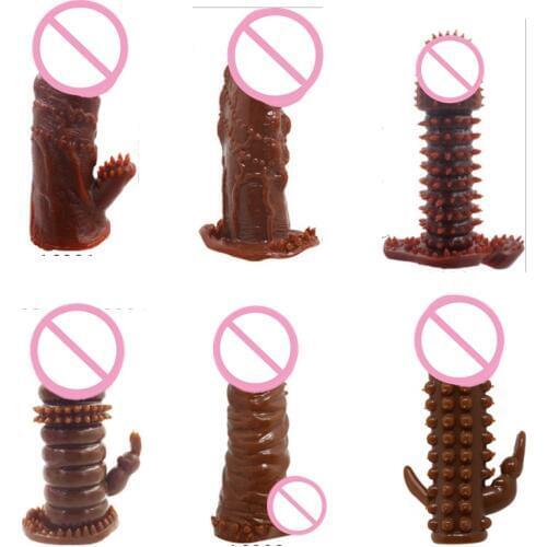 12.5 CM Mini Penis Sleeve Cock Enlargement Extension Condom Realistic Cock Sleeve For Adult Erotic Flirting Games