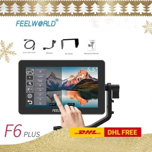 Feelworld F6 PLUS Monitor Aluminum Alloy 5.5 Inch Touch Screen Director Monitor DSLR Camera 4K Micro Single Display
