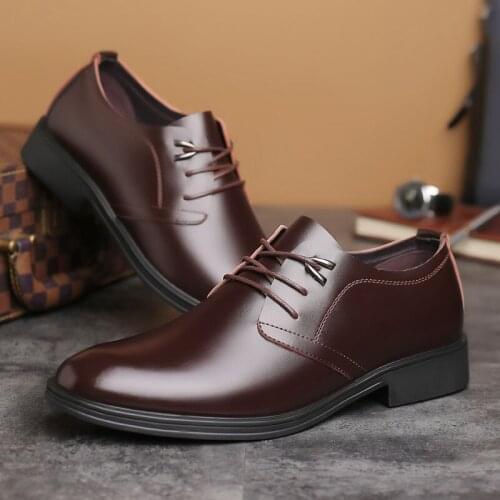 Brand Mens Formal Shoes Genuine Leather Coiffeur Brown Dress Designer Shoes Men Office Elegant Shoes Men Classic Sapato Oxford