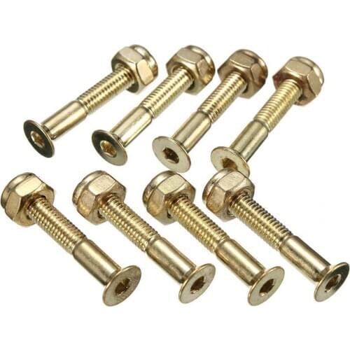 HOT-Lot of 8Pcs Screws Skateboard Nails Gold Skateboard 29mm Bolts Screws
