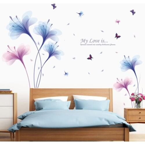 Wall Sticker Creative PVC Plant Multicolor Flower Wall Stickers Tree Large Removab TV Background Wallstickers Room Decoration