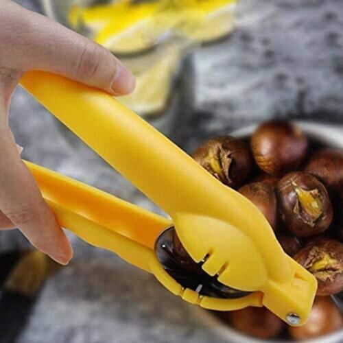 Stainless Steel Chestnut Peeled Clip Walnut Shelled Pliers Nut Opener Sheller Plastic Handle Kitchen Tool Household Walnut Tool
