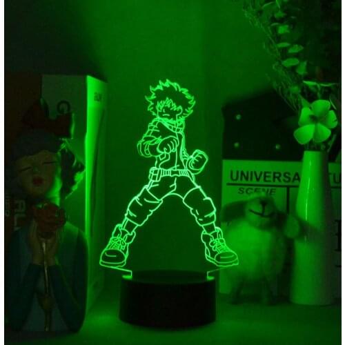3D Visual Lamp Izuku Midoriya Kids Bedroom Nightlight LED Touch Sensor Lights Anime My Hero Academia Figure Deku Night Light