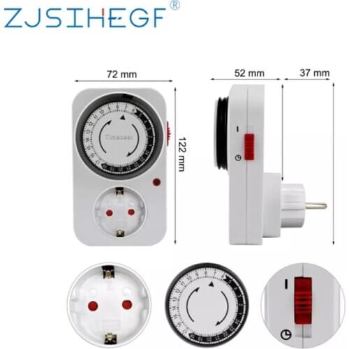 EU/UK/US Plug 24 Hour Programmable Mechanical Timer Weekly Digital Smart Timing Switch Countdown Auto Power Off Socket