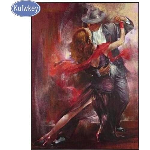 Argentino Diamond Painting Modern Dance Tango full square Round 5D DIY Mosaic Embroidery diamond Picture Of Rhinestone wall art