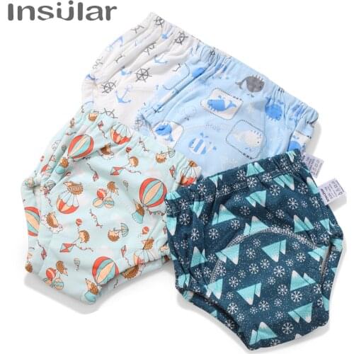 Insular 1 PC Cute Baby Potty Training Pants Nappies For Toddler Boys And Girls Cotton Cloth Diapers Panties Washable Reusable