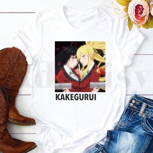Womens T-shirt Yumeko Jabami Kakegurui Harajuku Yomoduki Runa Short Sleeve Female Tops Tees Harajuku VintageT Shirts