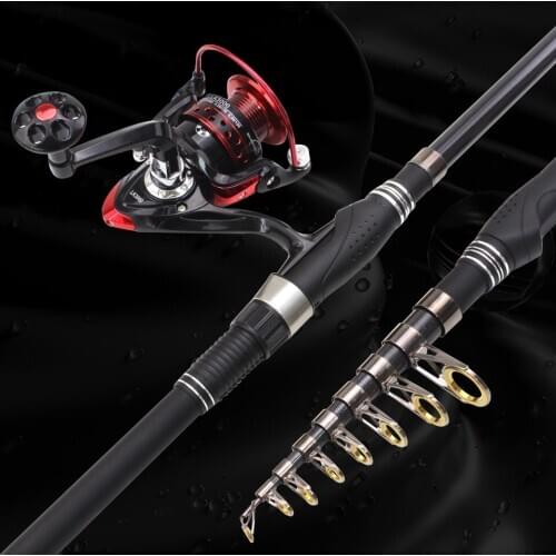 1.8m 2.1m 2.4m 2.7m 3.0m 3.3mTelescopic Portable Rotary fishing Fishing Rod Travel Sea Boat Rock Fishing Rod Carp Fishing Gear