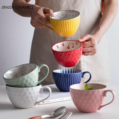 1pc Creative Ceramic Breakfast Bowls Cup Mug Noodle Ramen Bowl Millet Porridge Noodle Bowl Beef Soup Bowls Kitchen Tableware
