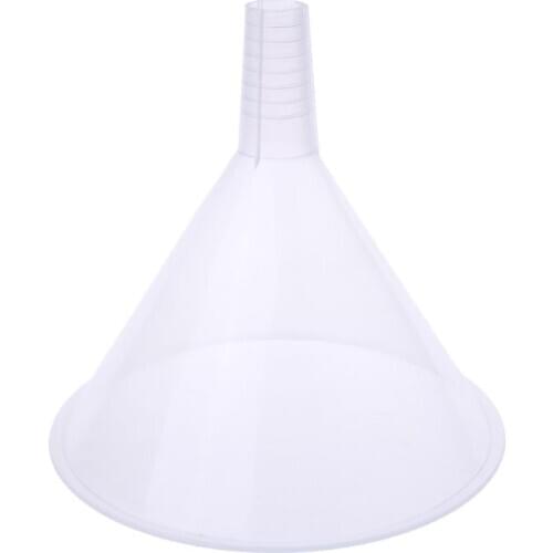 150mm Plastic White Transparent Funnel For Garage / Car Liquids / Laboratory / Kitchen E7CA