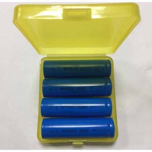 GTF 4pc 18650 Battery 3.7V 5000mAh Capacity Li-ion Rechargeable Battery For Flashlight Torch +18650 Battery Storage Box