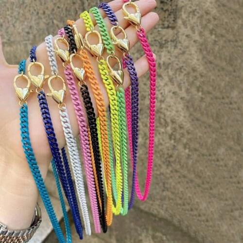 5Meters Newest Brass DIY Chain Multi Colors Enamel Link Chain Charms For Necklace Bracelet Making Dainly Jewelry 2021