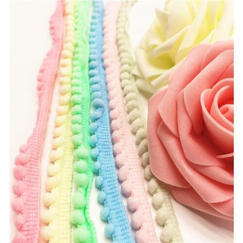 5 yard Lace Trim Pom Pom Decoration Sewing Fabric Accessories Pompom Tassel Ball Fringe Ribbon DIY Sewing Accessories