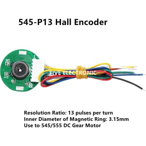 545-P13 Double Hall Magnet Encoder Code Plate Magnetic Induction Rotation Speed Direction Sensor Use to 545/555 DC Gear Motor