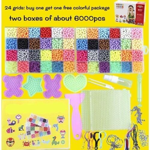 6000pcs DIY Magic beads Animal Molds Hand Making 3D Puzzle Kids Educational beads Toys for Children Spell Replenish