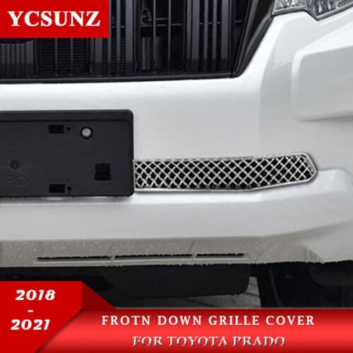 ABS Chrome front down grille cover For Toyota Prado 2018 2019 2020 2021 Land Cruiser fj150 LC150 Prado racing grill covers