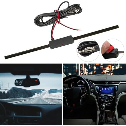 Car Electronic Radio Antenna 1pcs Windshield Car AM FM Radio Antenna Signal Amplifier Booster 12V Universal Antena Booster