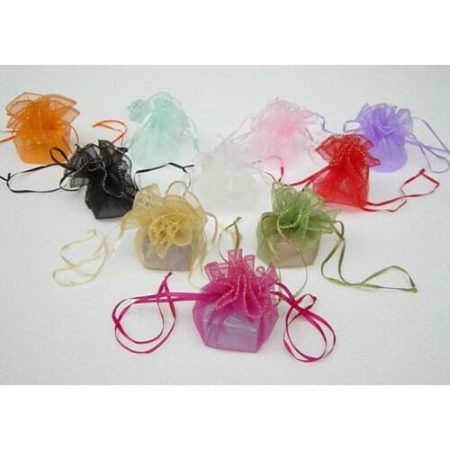 Free shiipng!!!!Free ship!!! 300pcs mixed color 26cm round favor organza bag wedding pouch gift bags circle bag