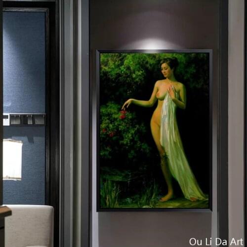 No frame classical sexy woman nude art scenery canvas printings oil paintings printed on canvas home wall art decoration picture