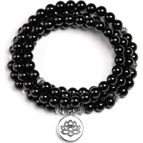 Natural Genuine A Grade Black Tourmaline New Design Yogi Bracelet Stone Bracelet Balance Bracelet Women Men Necklace Jewelry