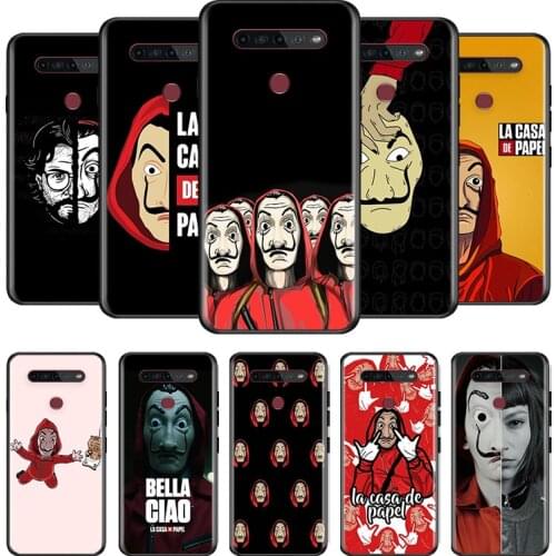 Spain TV Money Heist House Paper For LG G8 V30 V35 V40 V50 V60 Q60 K40S K50S K41S K51S K61 K71 K22 ThinQ 5G Black Phone Case