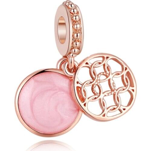 Pattern of Love Dangle Charm Rose Gold Beads For Jewelry Making Fit Original Bracelet for Women DIY Fashion Jewelry