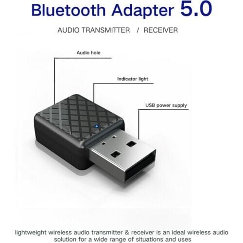 For TV PC Car Speaker 2in1 Bluetooth Adapter 3.5mm Wireless Transmitter 5.0 Audio Receiver AUX Stereo Bluetooth Transmitter