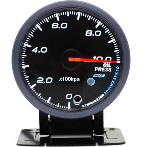 DRAGON GAUGE 60MM Oil Pressure Gauge Black Color With Sensor Dual Led Color Display