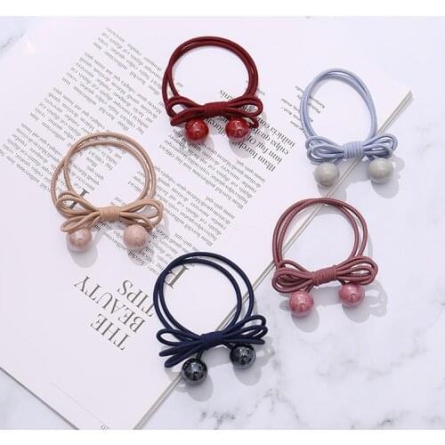 5Colors Elastic Hair Bands Headbands Bow Tie High Elasticity Women Girls Hairband Kids Children Hair Accessories Rubber Band