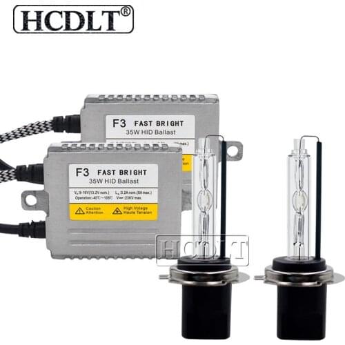 HCDLT 35W H7 Xenon HID Conversion Kit DLT F3 Slim Ballast Reactor Fast Bright HID Bulb H1 H3 H7 H11 9005 9006 4300K 5500K 6000K