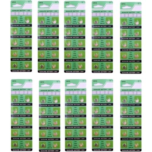 100pcs /10 Cards 30mAh 1.55V AG1 LR621 364 164 531 SR621 SR621SW SR60 SP364 TR621 Button Cell Coin Battery For Watch Toys Remote