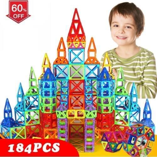 110-184pcs Mini Magnetic Designer Construction Set Plastic Constructor Magnetic Toy Educational Toys For Kids Christmas Gift