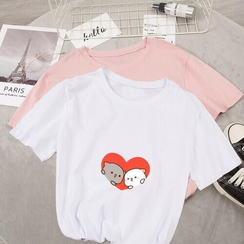 Japanese Anime T Shirts Women Plus Size T Shirts Cotton Harajuku Ullzang T-shirt Cartoon Shirts 90s Aesthetic Top Tees for Girls