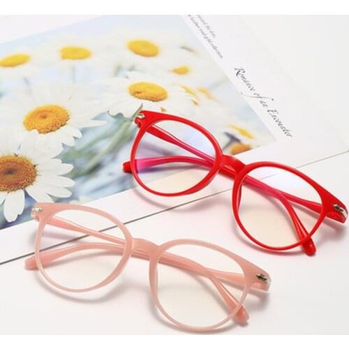 Round Anti-blue Light Kids Glasses Children Boys Girls Computer Glasses Protection Eyeglasses Ultra Light Frame