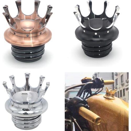 King Crown Style Gas Oil Cap Fuel Tank Cover for Harley Sportster Softail