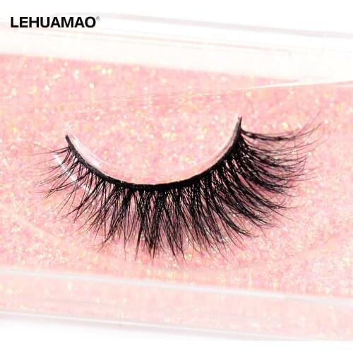 LEHUAMAO Luxury 5D Mink Hair False Eyelashes Wispy Cross natural Mink Lashes Extension Tools Makeup Handmade Mink Eyelashes