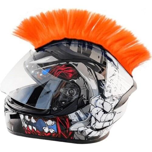 N0HF Motorcycle Bicycle Helmet DIY Decoration Fancy Helmet Mohawk Gift for Boys Man Halloween Party Cosplay Wig