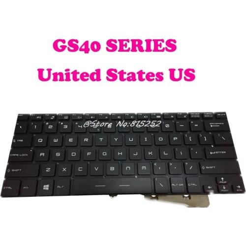 MS-14A1 14A2 14A3 Keyboard For MSI GS30 2M-001US 2M-046US GS32 6QE-004US GS40 6QE-001US 6QE-003US GS43VR 6RE-006US English